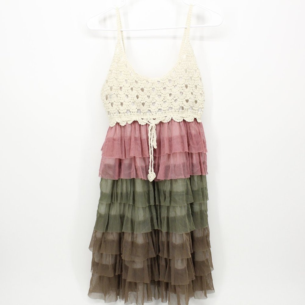 J Gee Layered Ruffle Crochet Dress